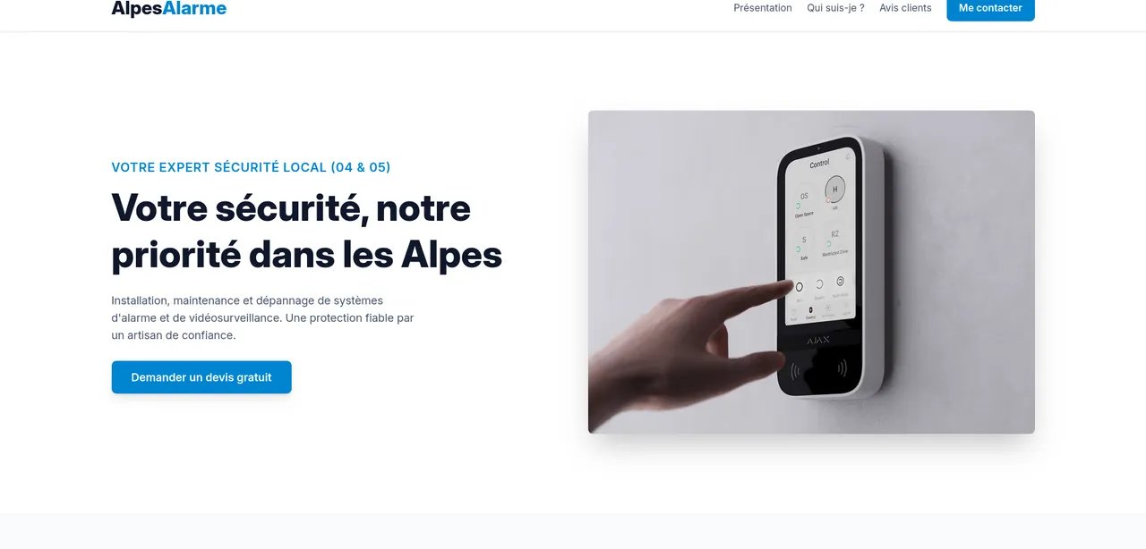 Alpes Alarme : Site Professionnel